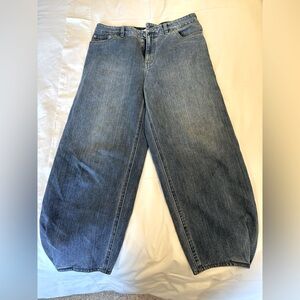 TIBI Cropped high-rise barrel-leg jeans size 28